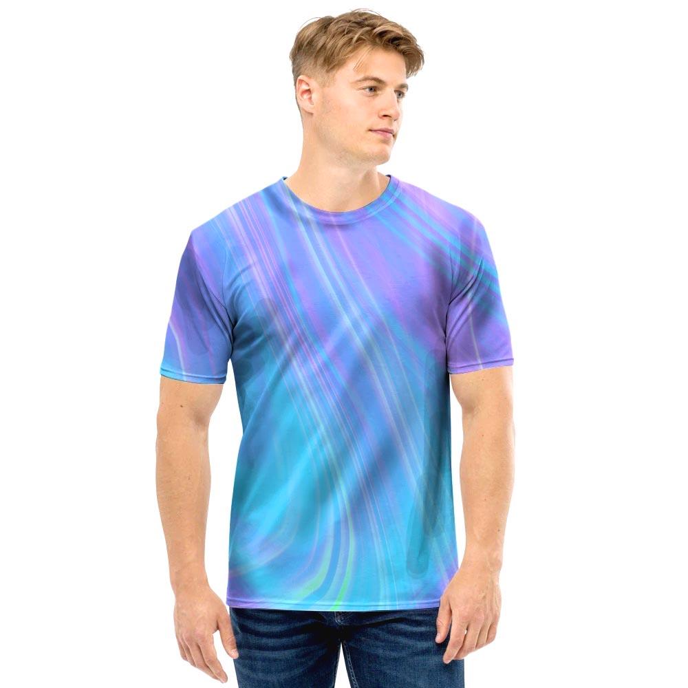 Holographic Print Men T Shirt-grizzshop