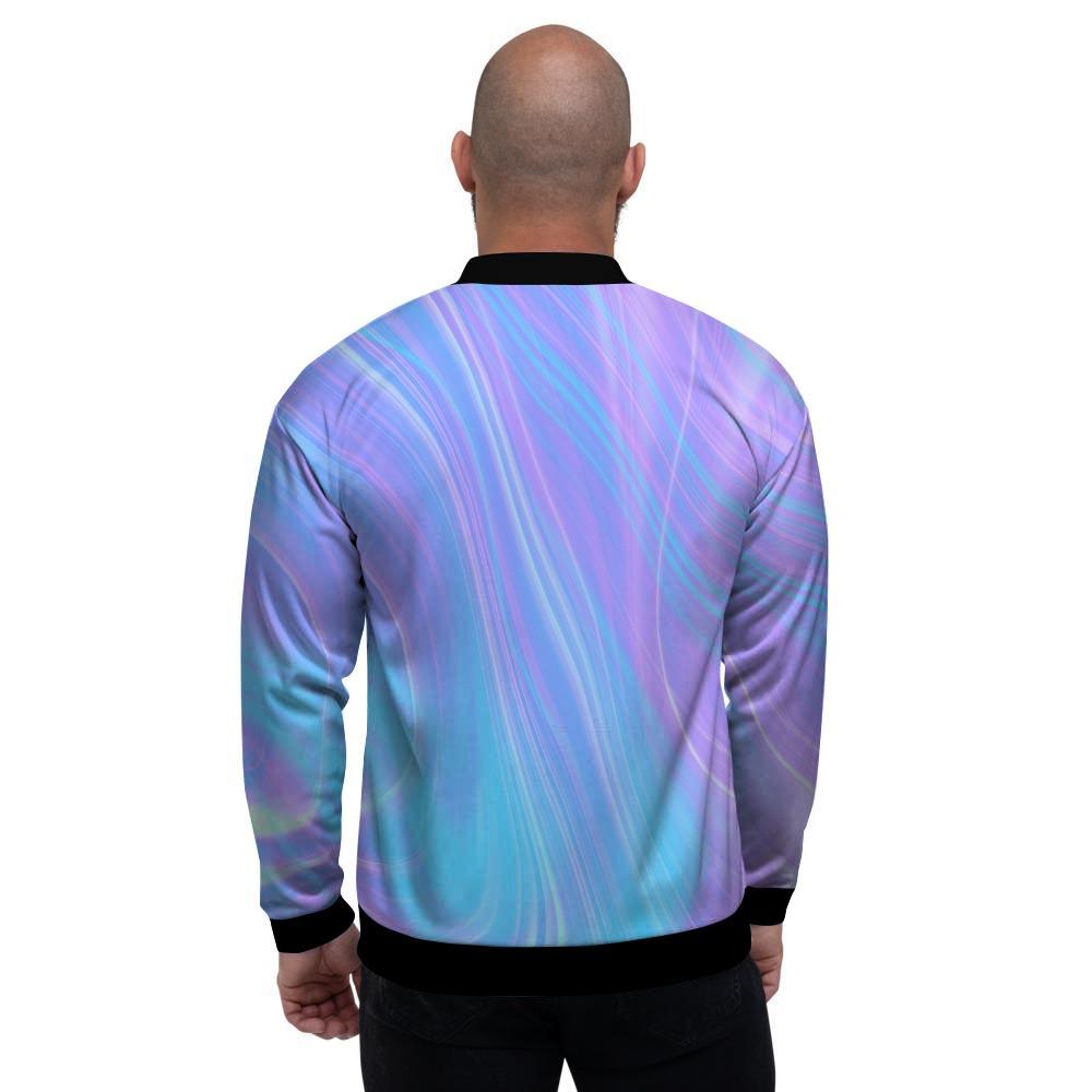 Holographic Print Men's Bomber Jacket-grizzshop