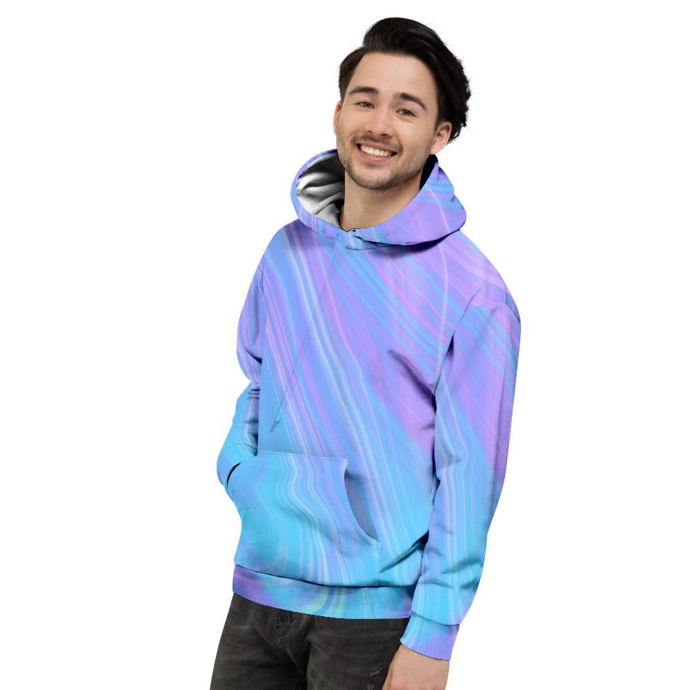 Holographic Print Men's Hoodie-grizzshop