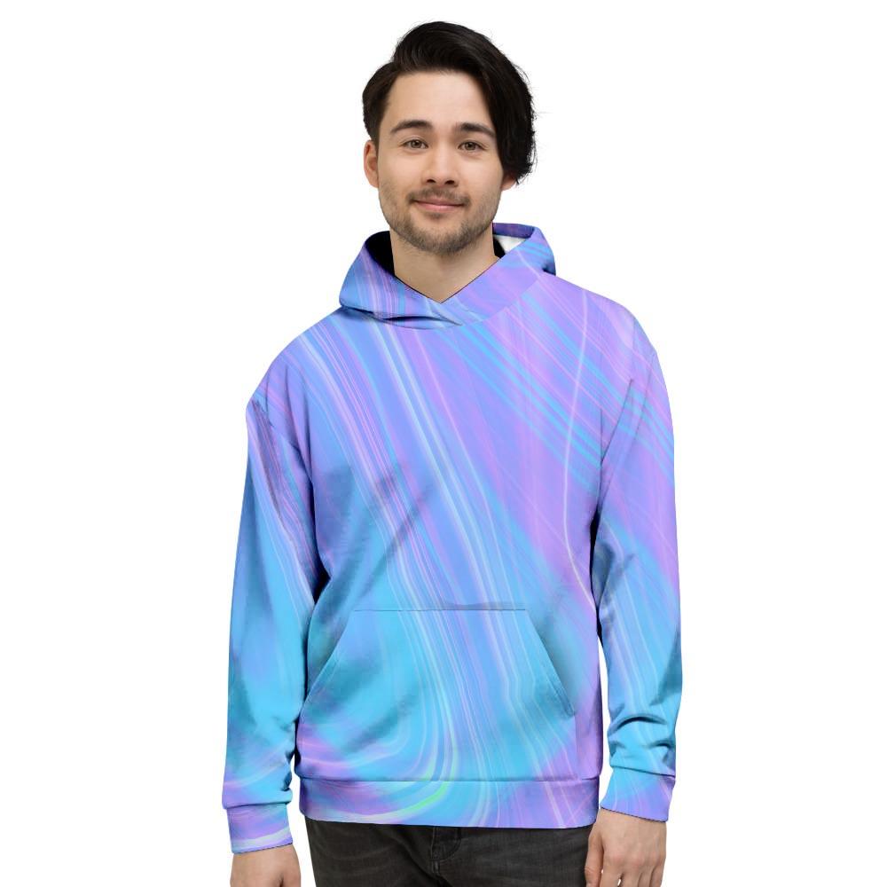 Holographic Print Men's Hoodie-grizzshop