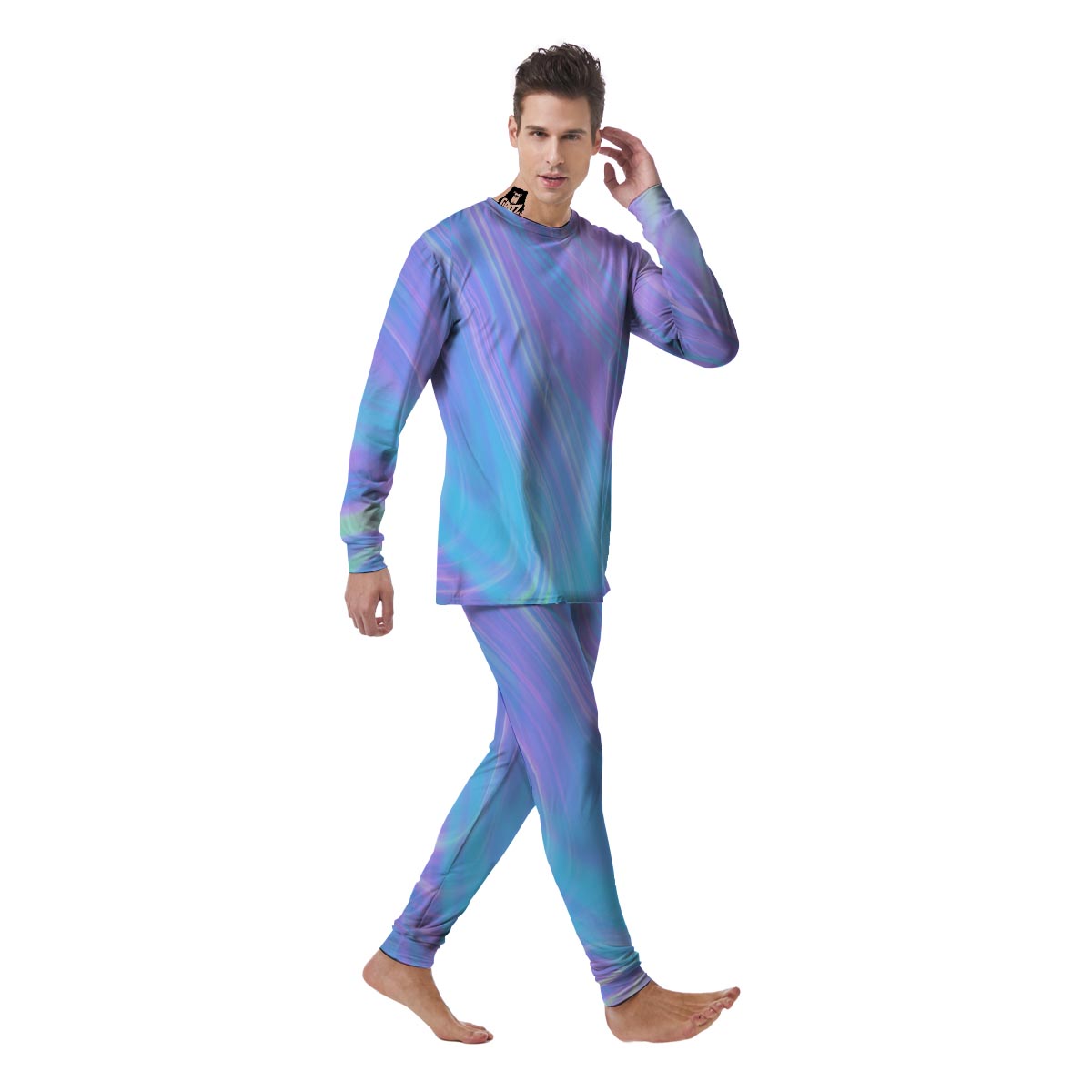 Holographic Print Men's Pajamas-grizzshop