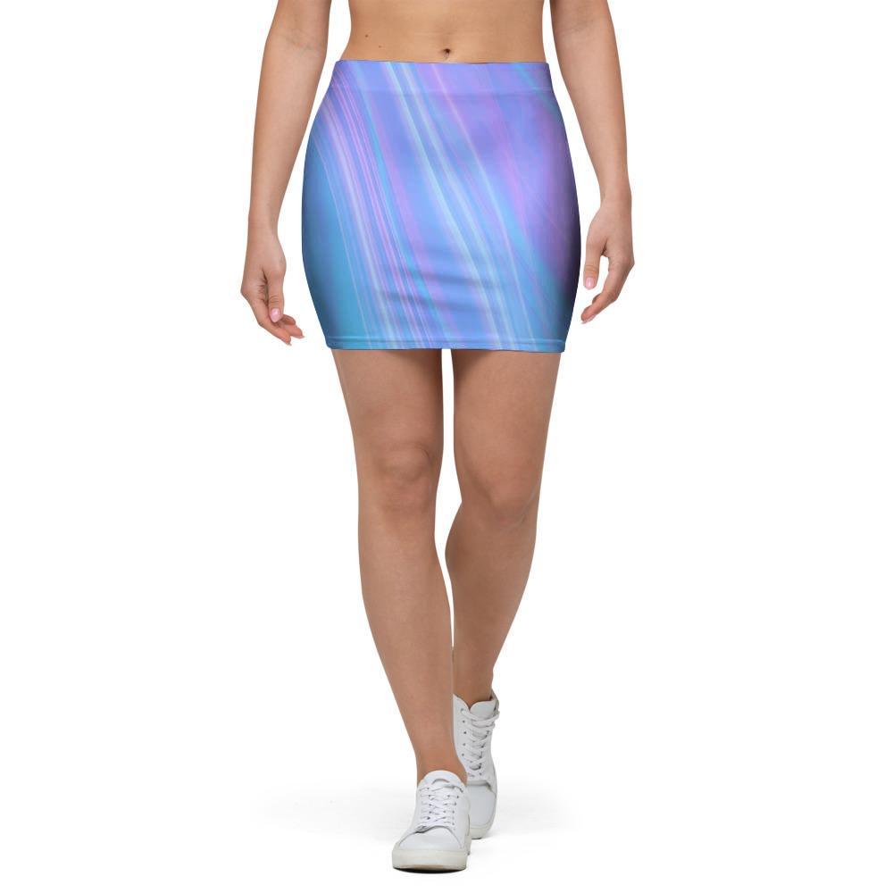 Holographic Print Mini Skirt-grizzshop