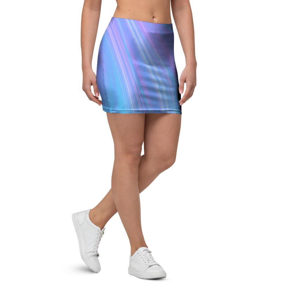 Holographic Print Mini Skirt-grizzshop