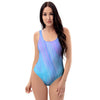 Holographic Print One Piece Swimsuite-grizzshop