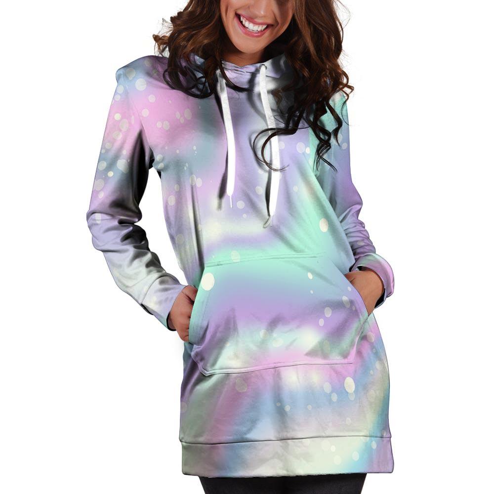 Holographic Psychedelic Hoodie Dress-grizzshop