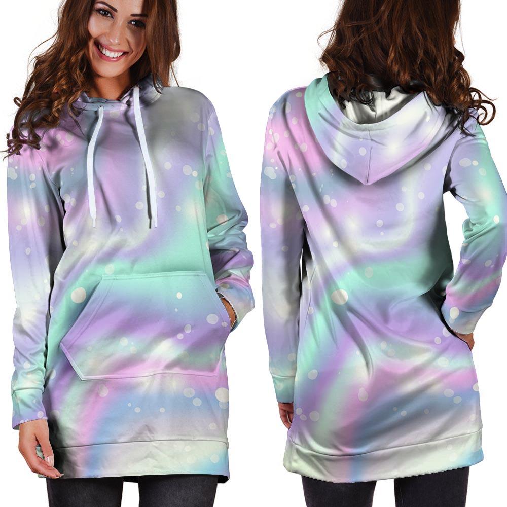 Holographic Psychedelic Hoodie Dress-grizzshop