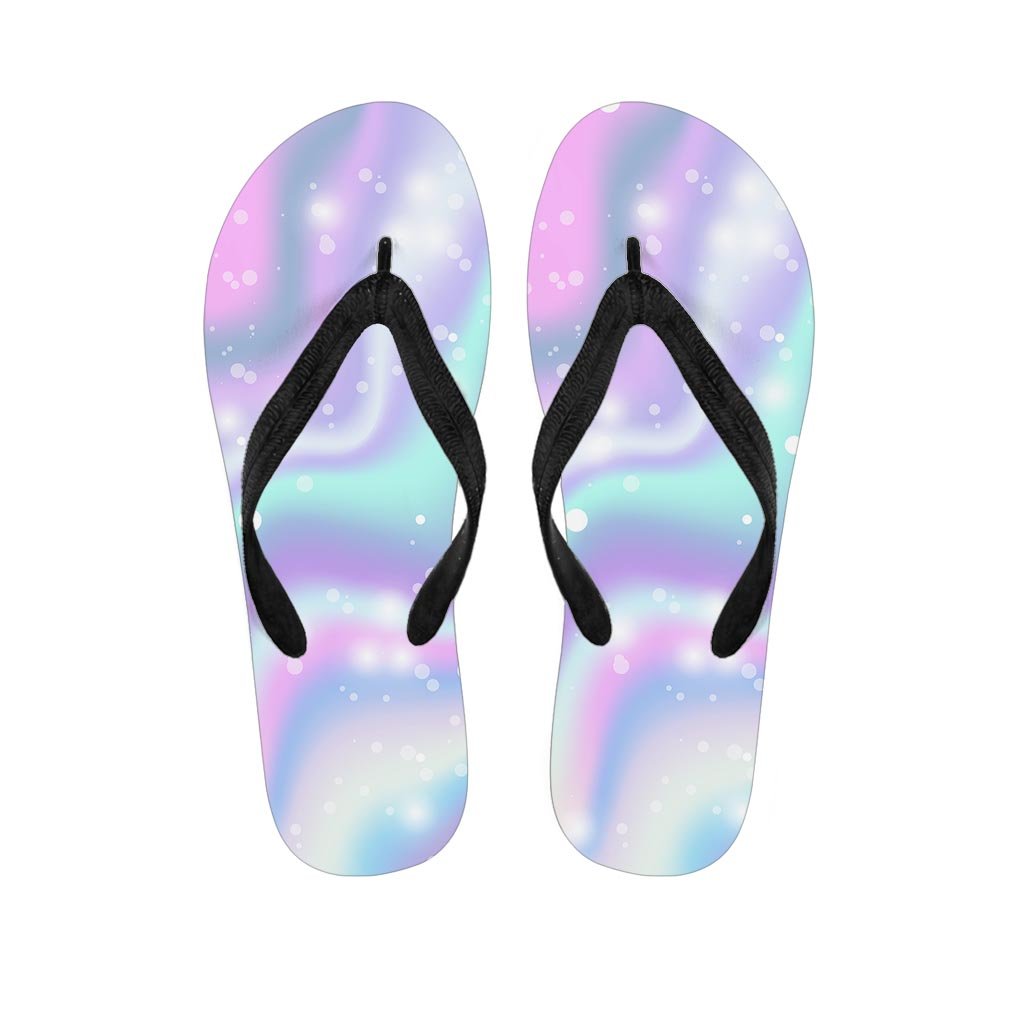 Holographic Psychedelic Men's Flip Flops-grizzshop