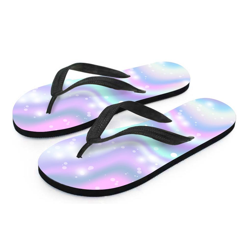 Holographic Psychedelic Men's Flip Flops-grizzshop