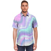 Holographic Psychedelic Men's Short Sleeve Shirt-grizzshop