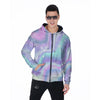 Holographic Psychedelic Men's Zip Up Hoodie-grizzshop