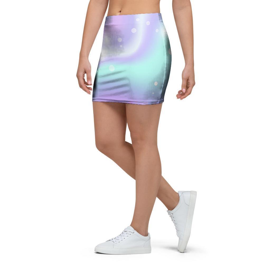 Holographic Psychedelic Mini Skirt-grizzshop