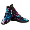 Holographic Psychedelic Print Pattern Black Athletic Shoes-grizzshop