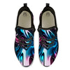 Holographic Psychedelic Print Pattern Black Athletic Shoes-grizzshop