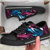 Holographic Psychedelic Print Pattern Black Low Top Shoes-grizzshop