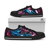 Holographic Psychedelic Print Pattern Black Low Top Shoes-grizzshop