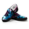 Holographic Psychedelic Print Pattern Black Slip On Shoes-grizzshop