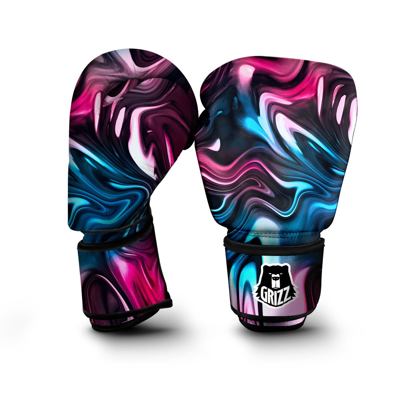 Holographic Psychedelic Print Pattern Boxing Gloves-grizzshop