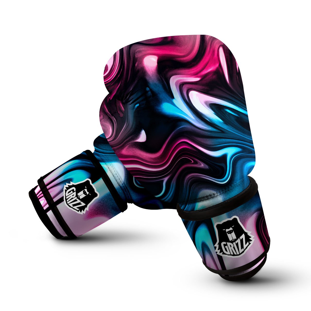 Holographic Psychedelic Print Pattern Boxing Gloves-grizzshop