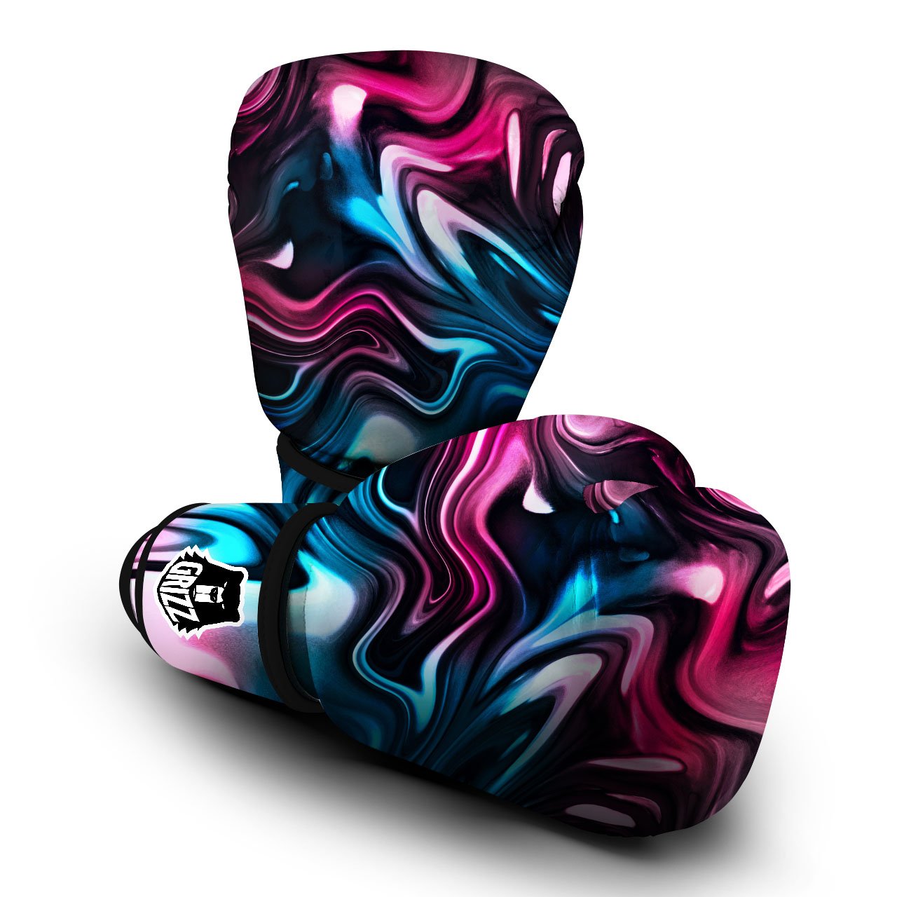 Holographic Psychedelic Print Pattern Boxing Gloves-grizzshop