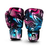 Holographic Psychedelic Print Pattern Boxing Gloves-grizzshop