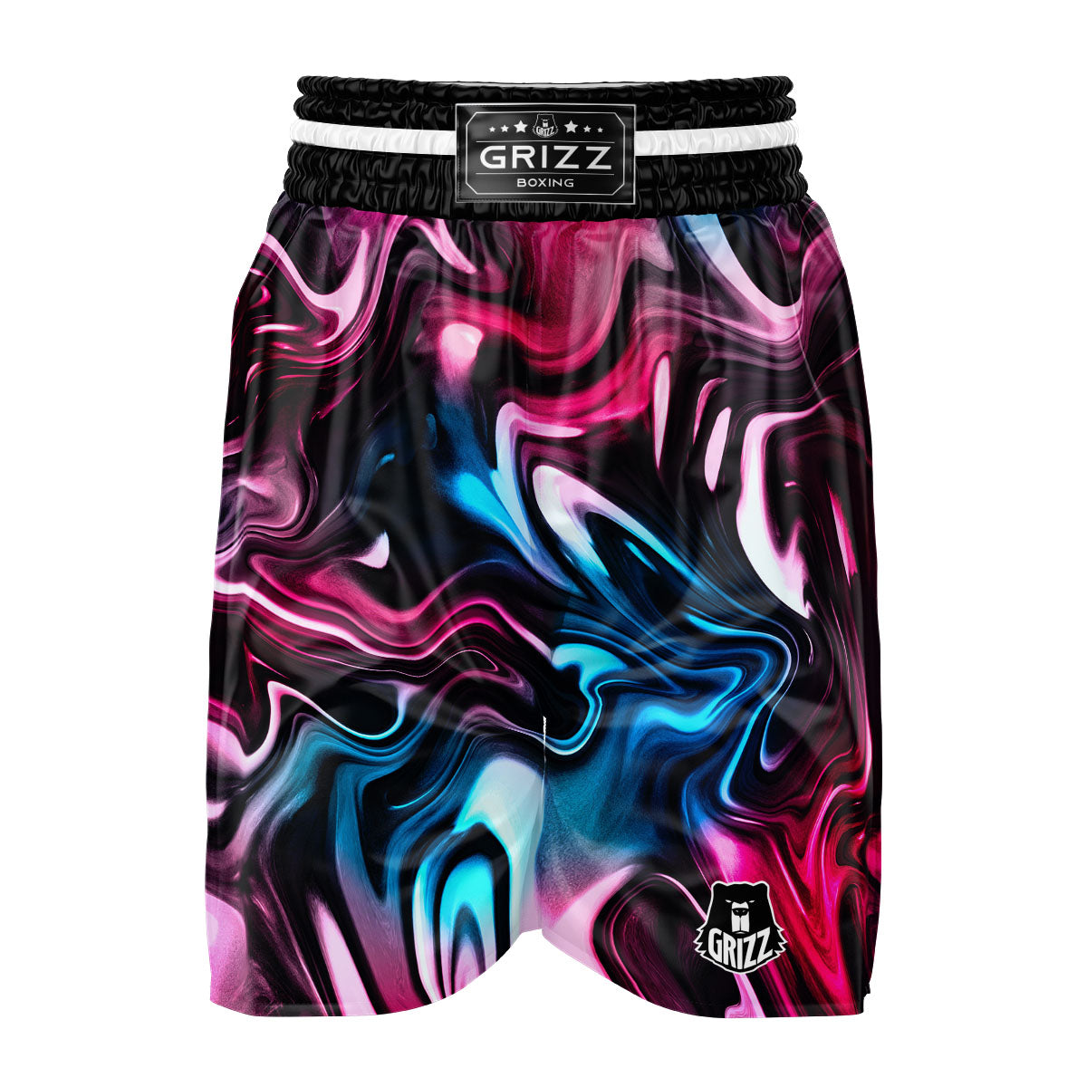 Holographic Psychedelic Print Pattern Boxing Shorts-grizzshop