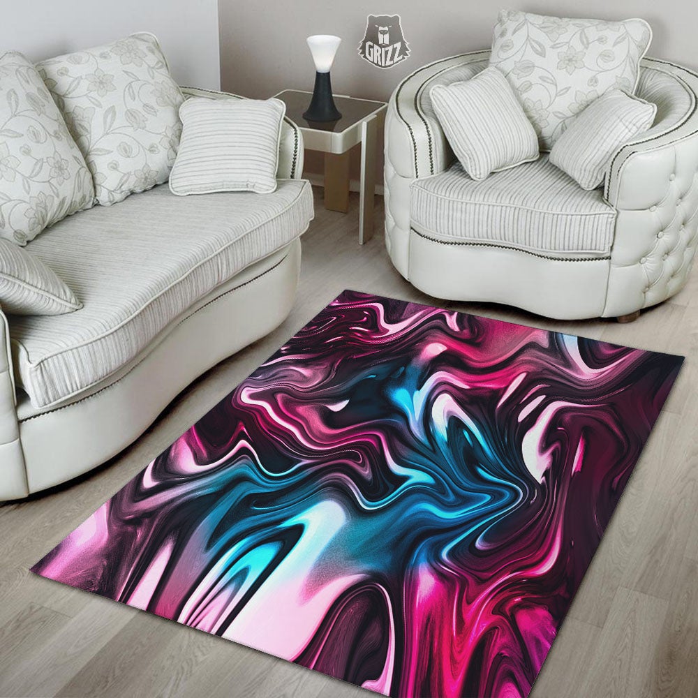 Holographic Psychedelic Print Pattern Floor Mat-grizzshop