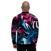 Holographic Psychedelic Print Pattern Men's Bomber Jacket-grizzshop