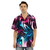 Holographic Psychedelic Print Pattern Men's Hawaiian Shirt-grizzshop