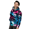 Holographic Psychedelic Print Pattern Men's Hoodie-grizzshop