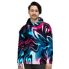 Holographic Psychedelic Print Pattern Men's Hoodie-grizzshop