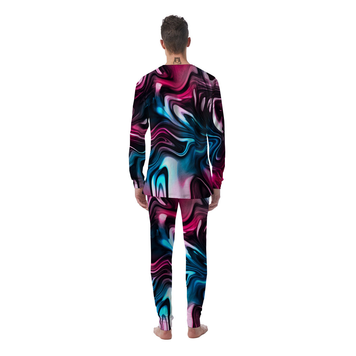 Holographic Psychedelic Print Pattern Men's Pajamas-grizzshop
