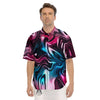 Holographic Psychedelic Print Pattern Men's Short Sleeve Shirts-grizzshop