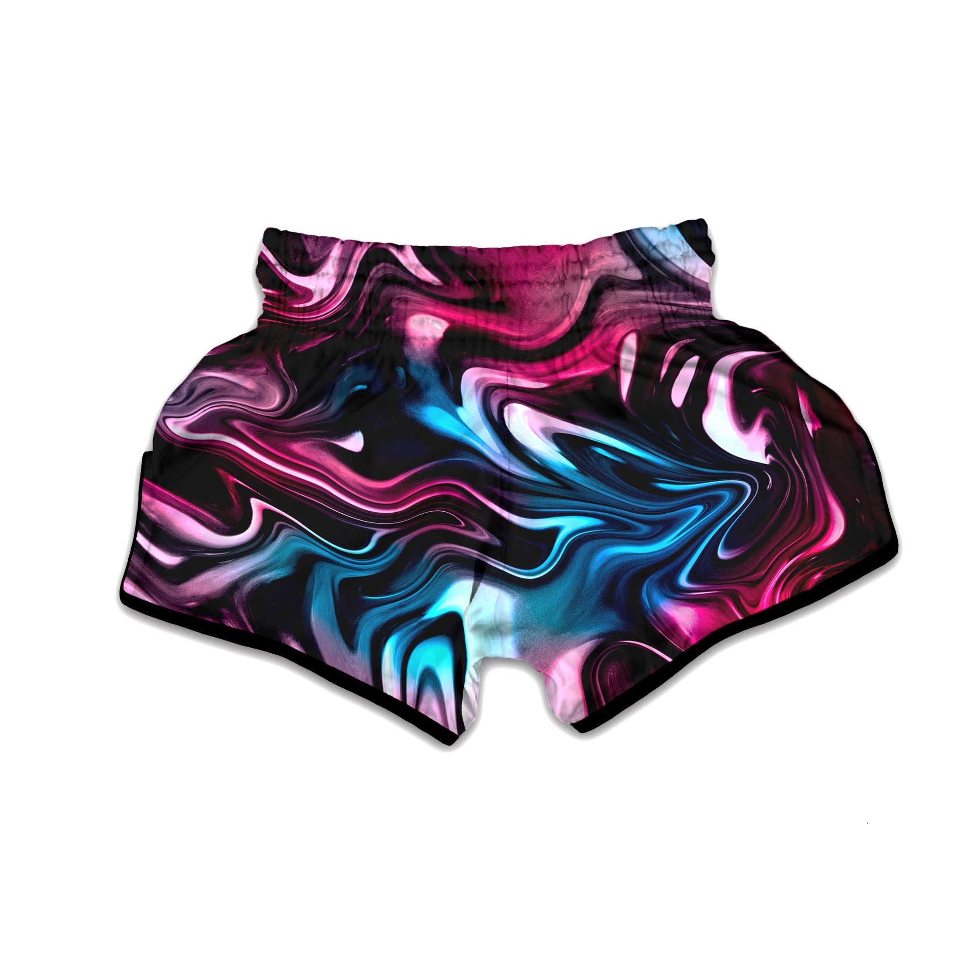 Holographic Psychedelic Print Pattern Muay Thai Boxing Shorts-grizzshop