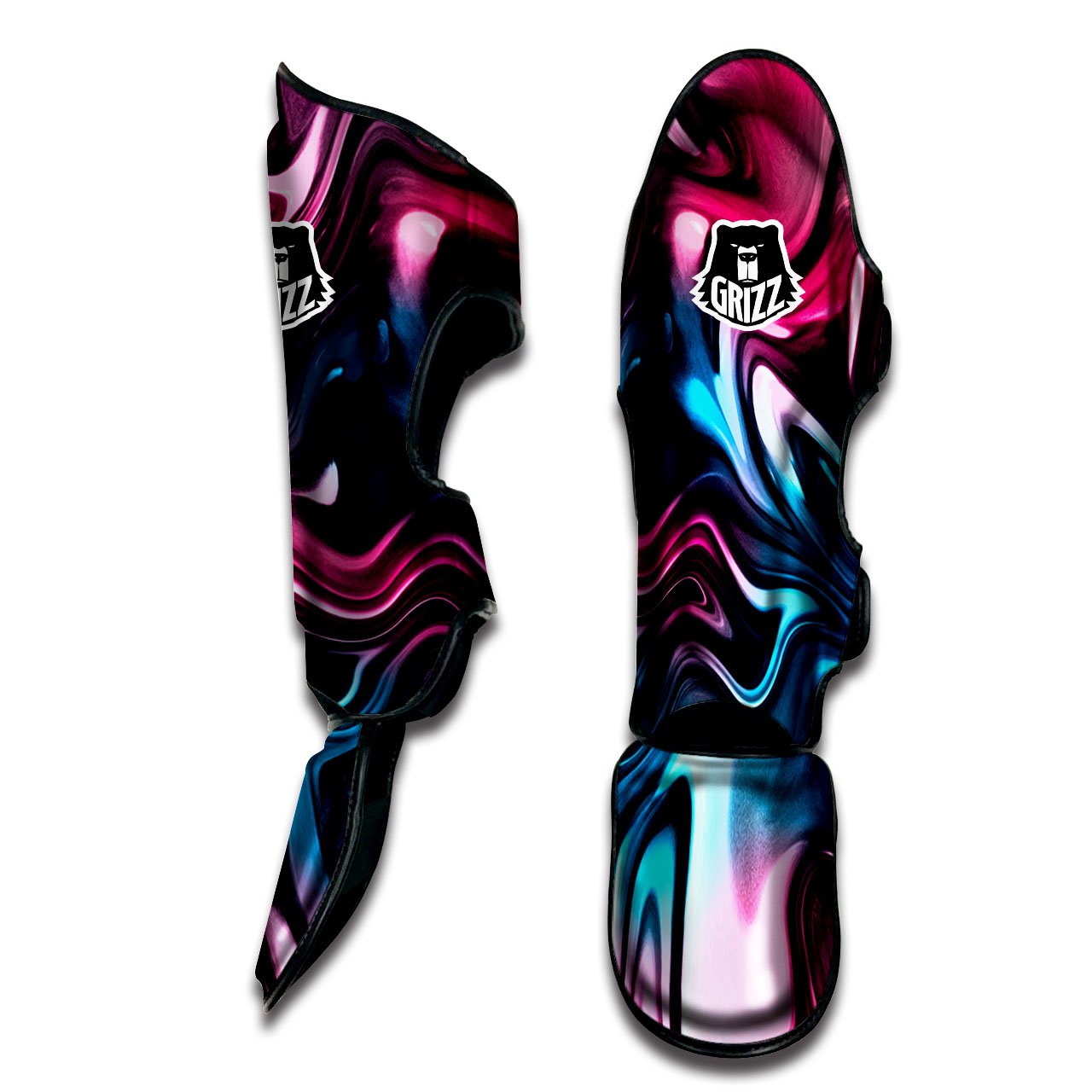 Holographic Psychedelic Print Pattern Muay Thai Shin Guards-grizzshop