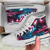 Holographic Psychedelic Print Pattern White High Top Shoes-grizzshop