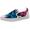 Holographic Psychedelic Print Pattern White Slip On Shoes-grizzshop