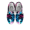 Holographic Psychedelic Print Pattern White Slip On Shoes-grizzshop