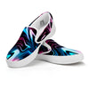 Holographic Psychedelic Print Pattern White Slip On Shoes-grizzshop