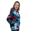 Holographic Psychedelic Print Pattern Women's Hoodie-grizzshop