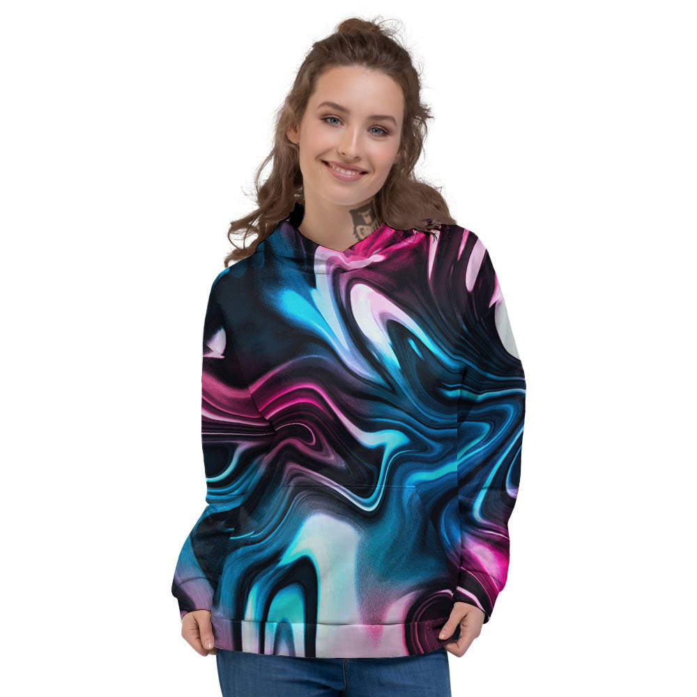 Holographic Psychedelic Print Pattern Women's Hoodie-grizzshop