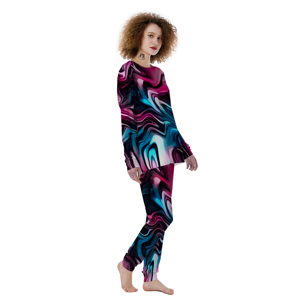 Holographic Psychedelic Print Pattern Women's Pajamas-grizzshop