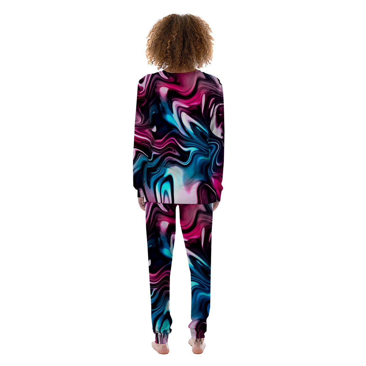 Holographic Psychedelic Print Pattern Women's Pajamas-grizzshop