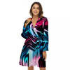 Holographic Psychedelic Print Pattern Women's Robe-grizzshop