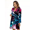 Holographic Psychedelic Print Pattern Women's Robe-grizzshop