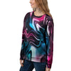 Holographic Psychedelic Print Pattern Women's Sweatshirt-grizzshop