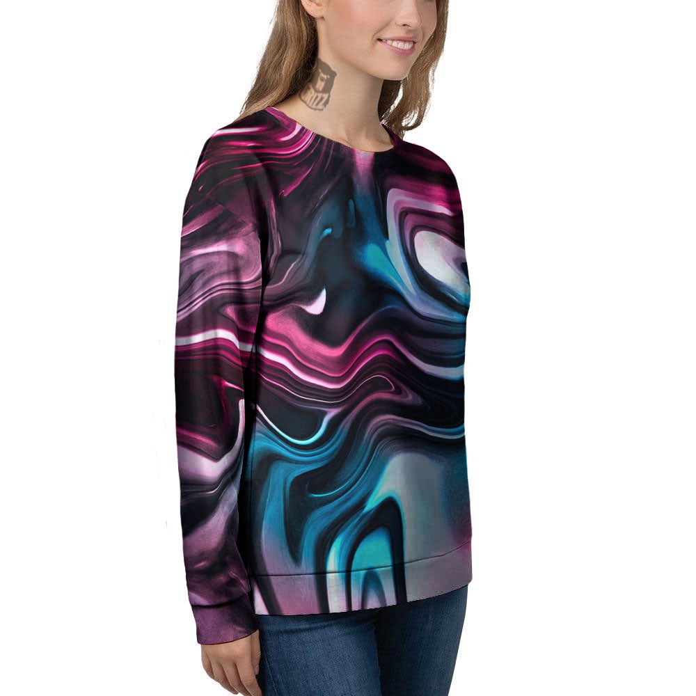 Holographic Psychedelic Print Pattern Women's Sweatshirt-grizzshop