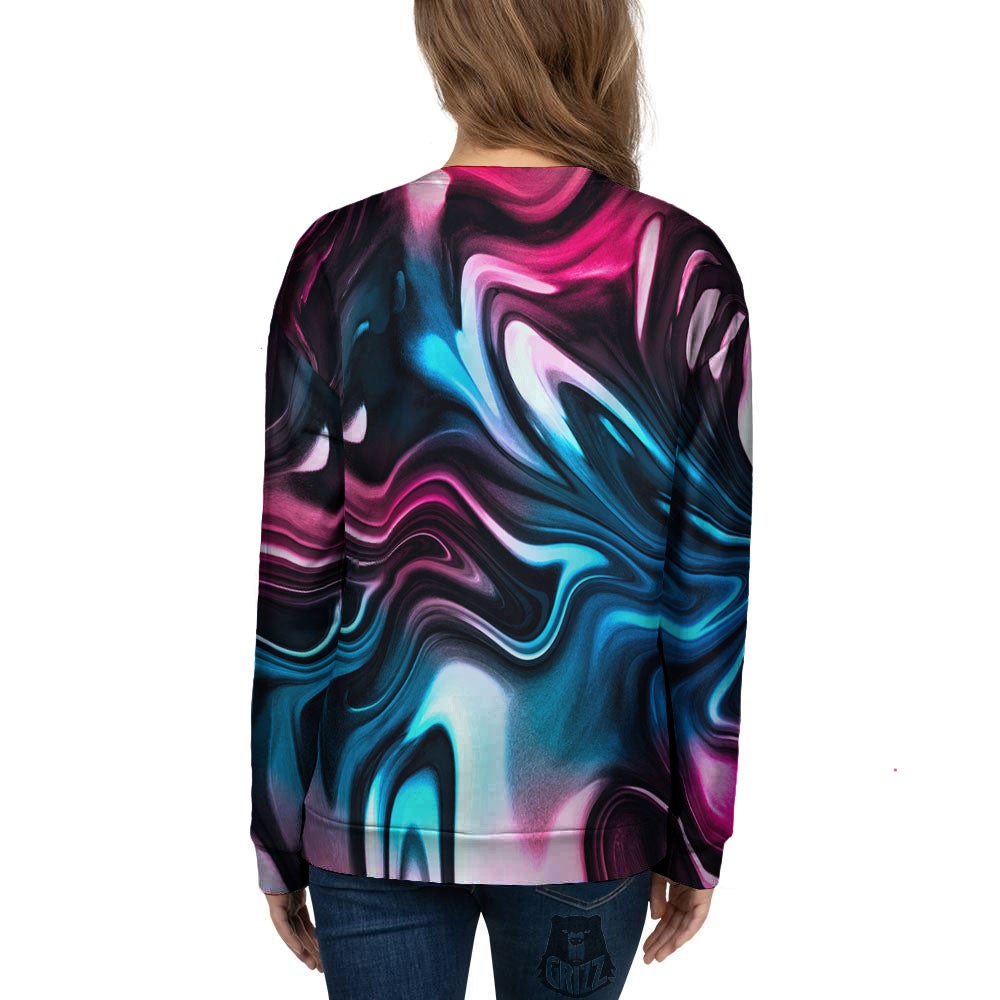 Holographic Psychedelic Print Pattern Women's Sweatshirt-grizzshop