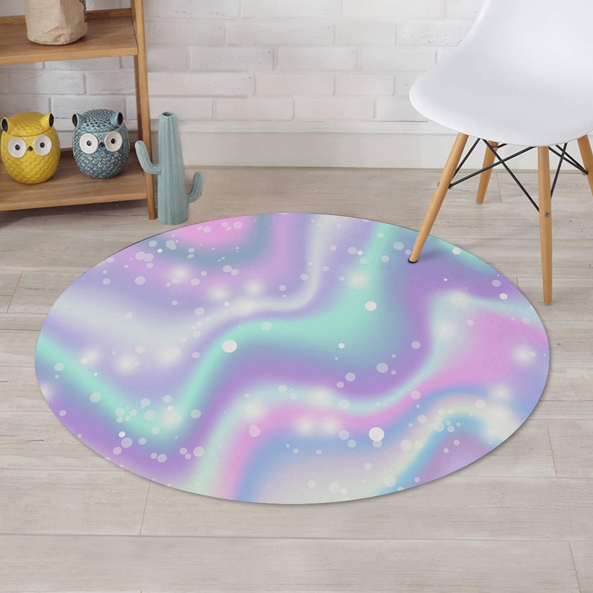 Holographic Psychedelic Round Rug-grizzshop