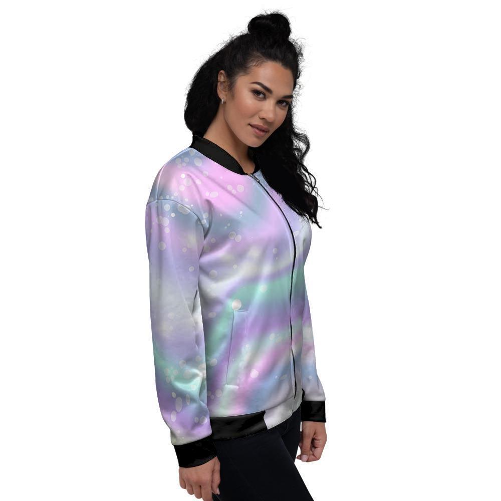 Holographic Psychedelic Women's Bomber Jacket-grizzshop