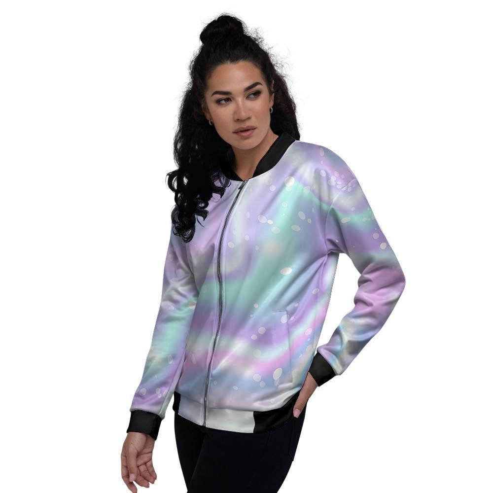 Holographic Psychedelic Women's Bomber Jacket-grizzshop